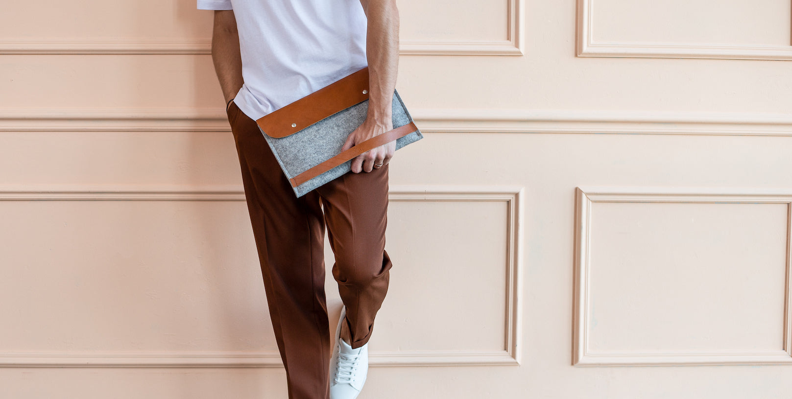 Leather and Wool felt sleeves
