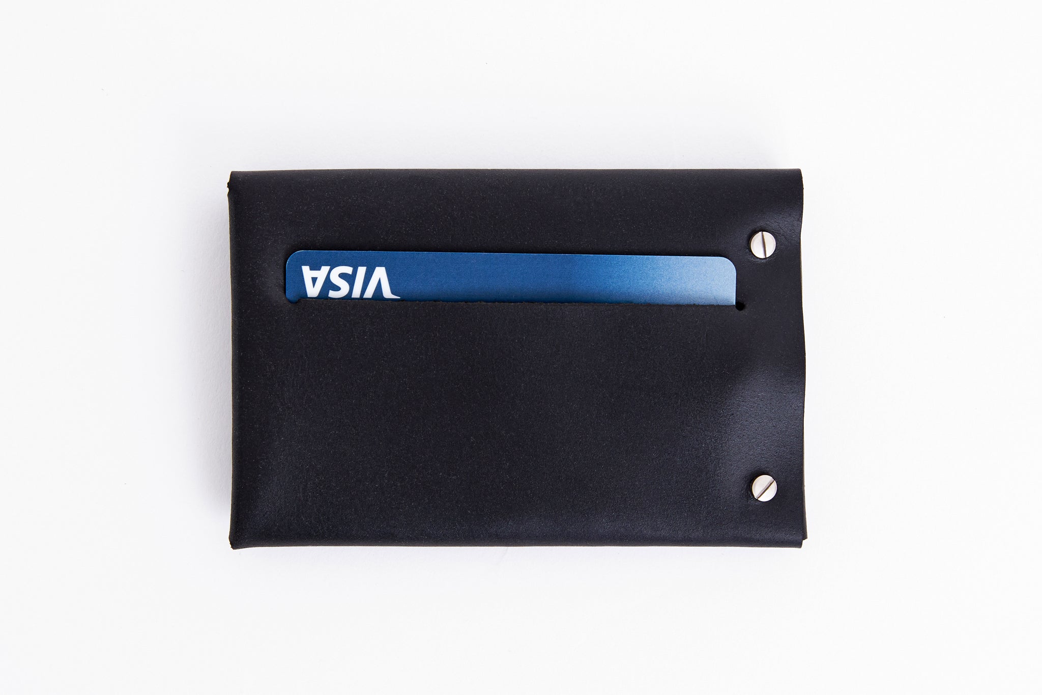 Leather Card Wallet/ Classy Black