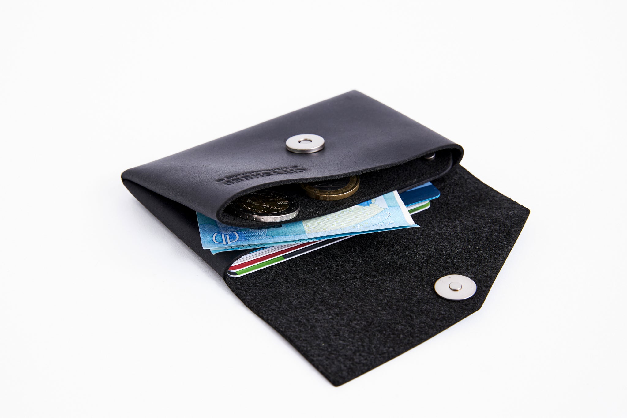 Leather Card Wallet/ Classy Black