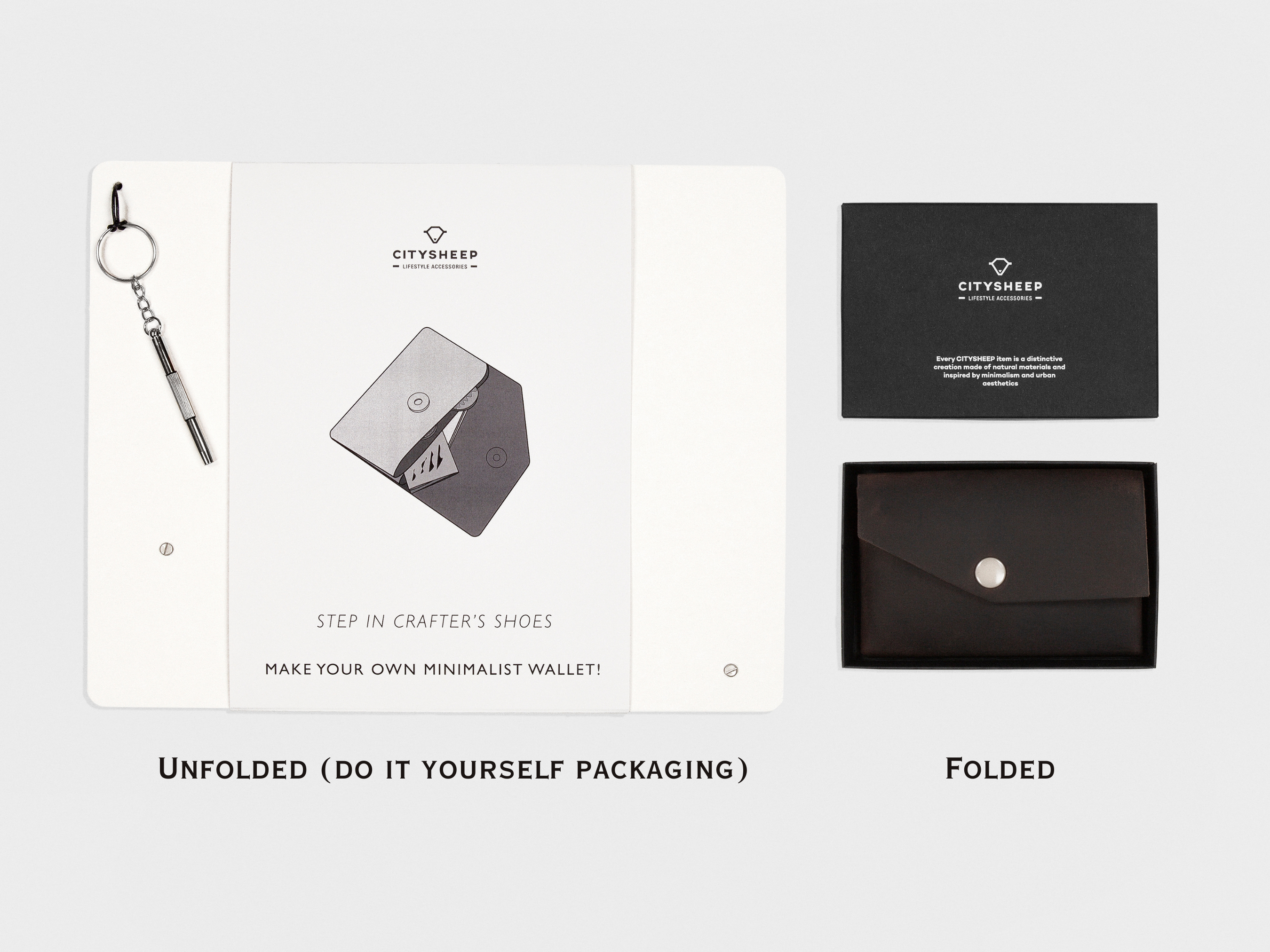 Leather Card Wallet/ Classy Black