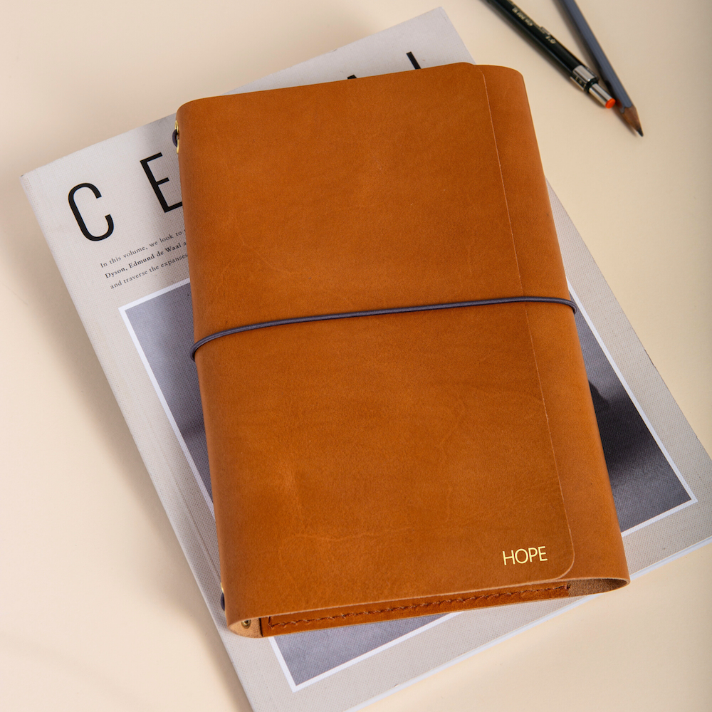 Handcrafted personalized leather journal
