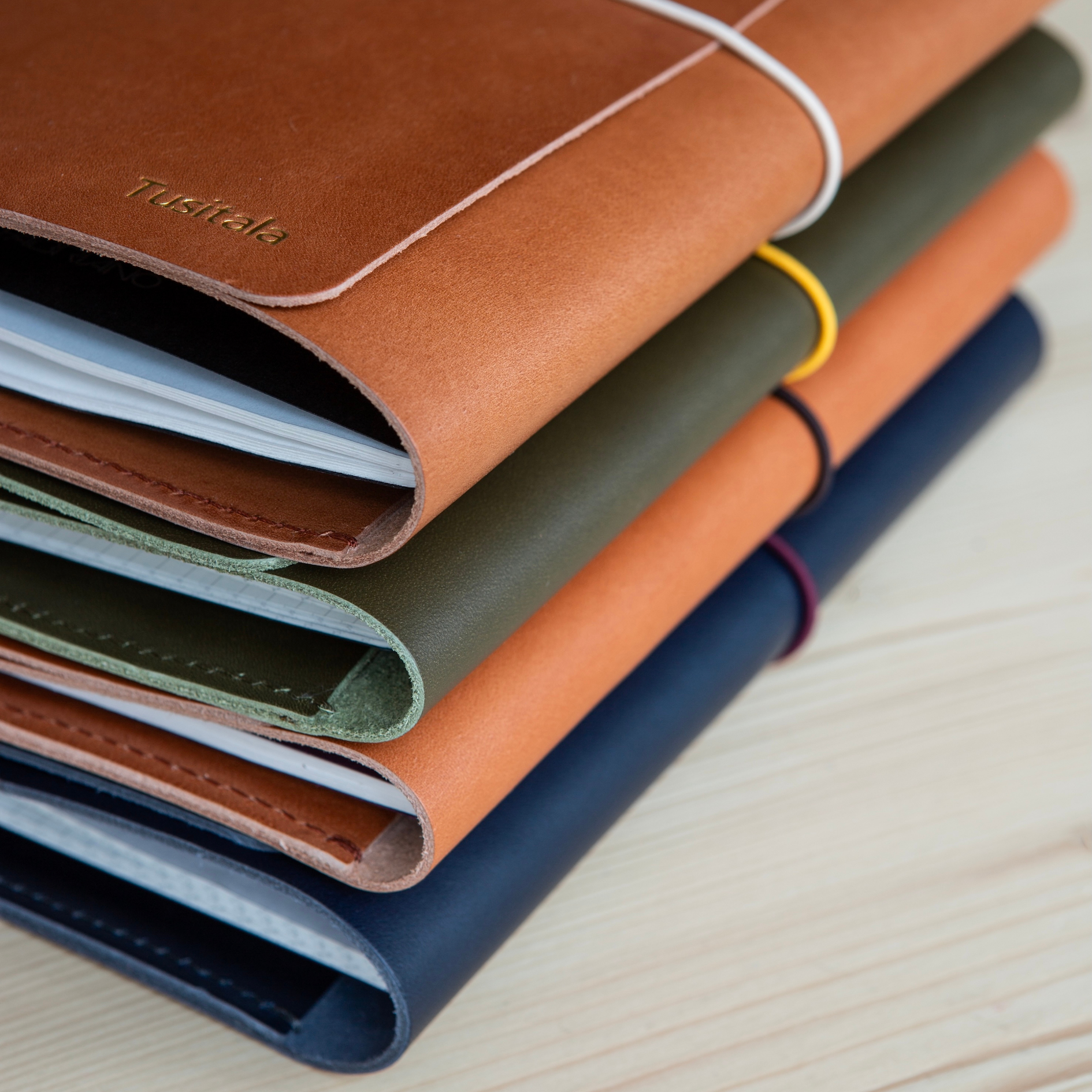 Trifold Leather Journal CARRY ALL/ Olive Green
