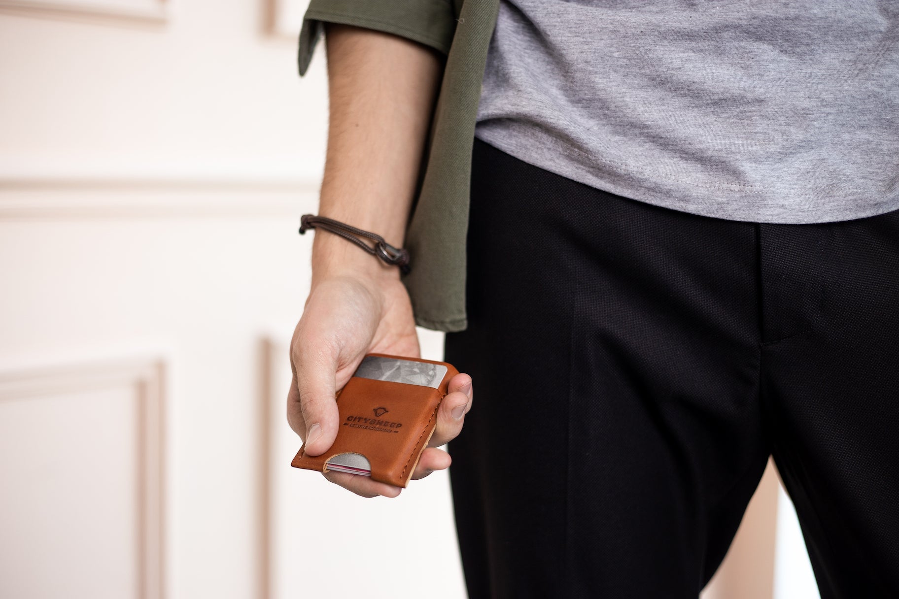 Handcrafted small card holder case for credit cards