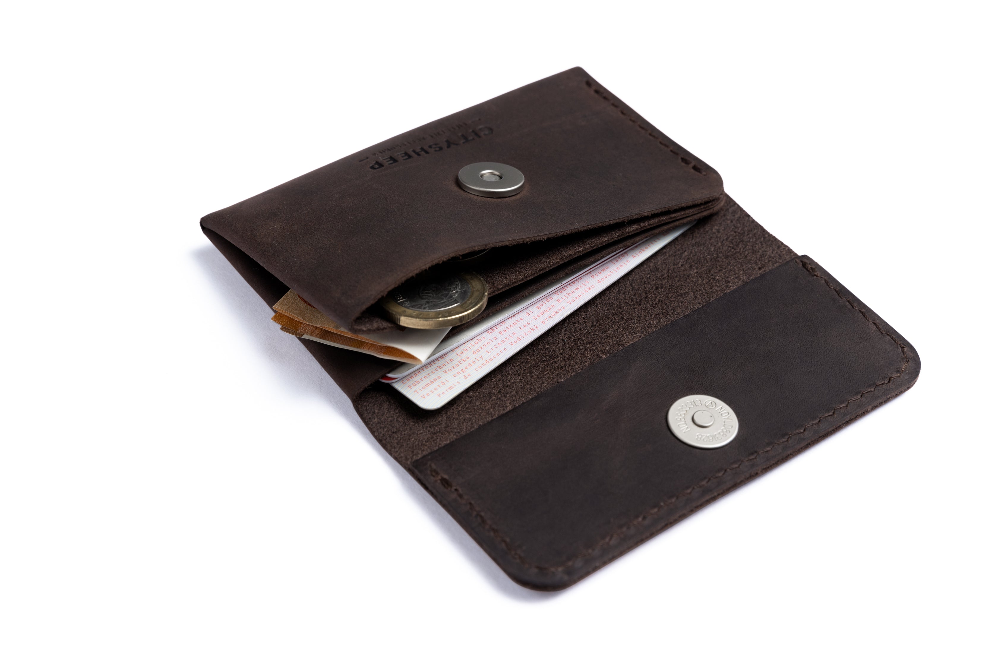 Mini Leather Wallet for Men or Women, Crafted from Crazy Horse Leather
