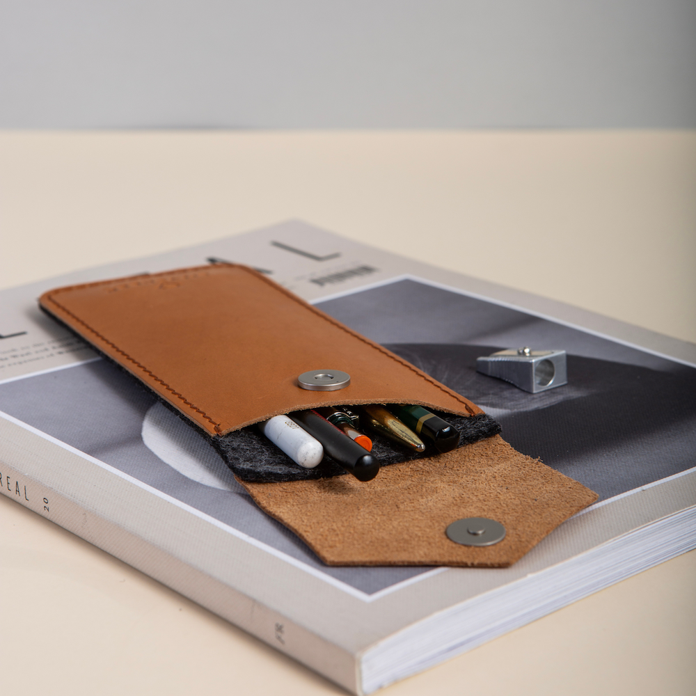 Leather pencil case