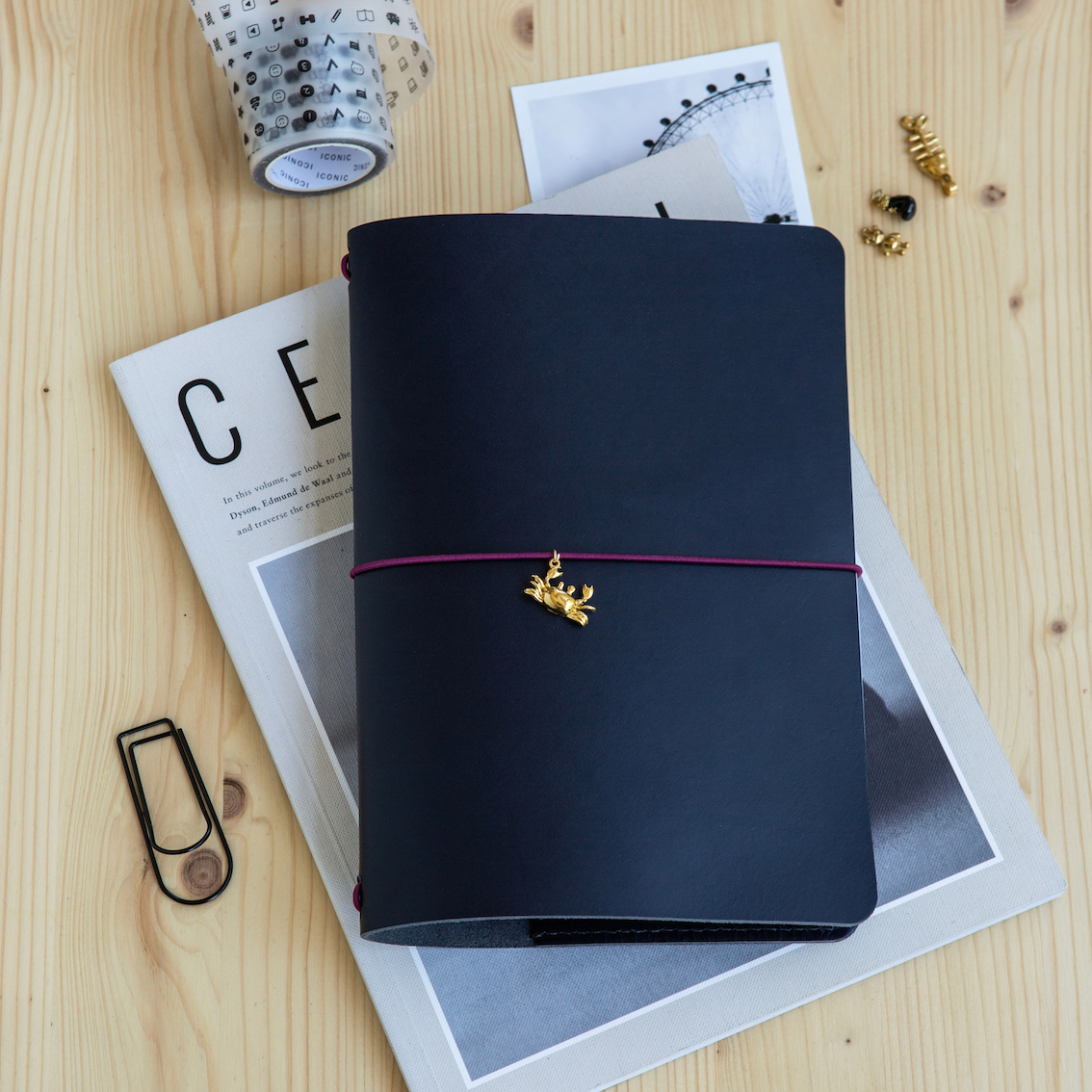 Leather Travel Journal MINIMALIST/ Deep Blue