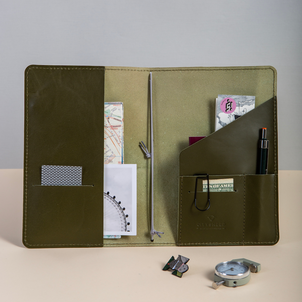 Travellers Journal Cover CARRY MORE/ Olive Green