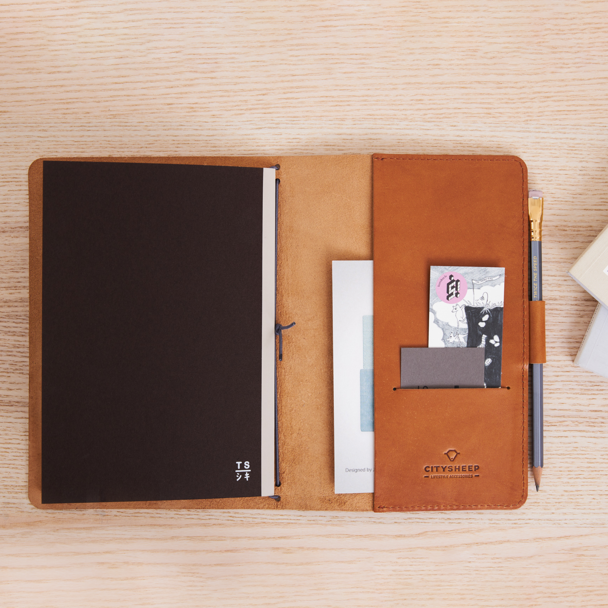 Leather Journal Cover Refillable SLIM FIT/ Tanned