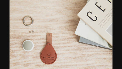 Handcrafted leather AirTag keychain