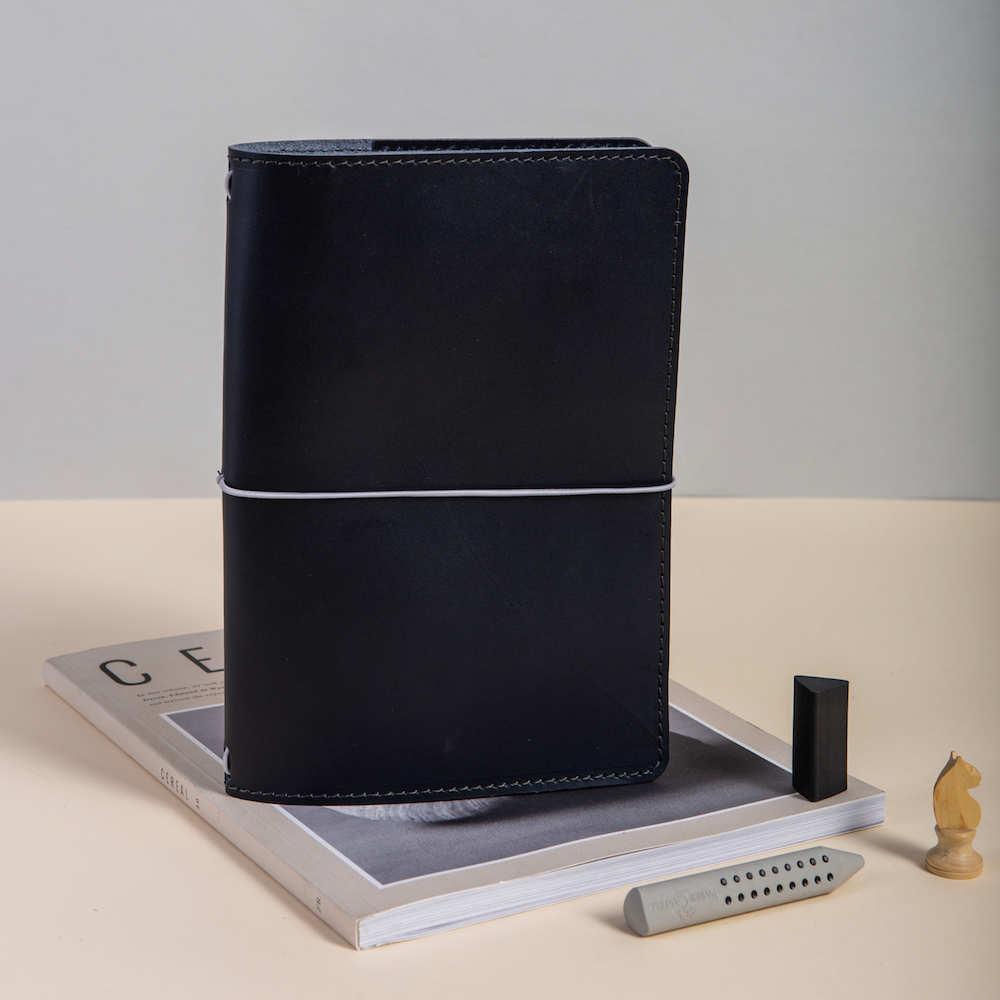 Leather Journal Cover CARRY MORE/ Deep Blue