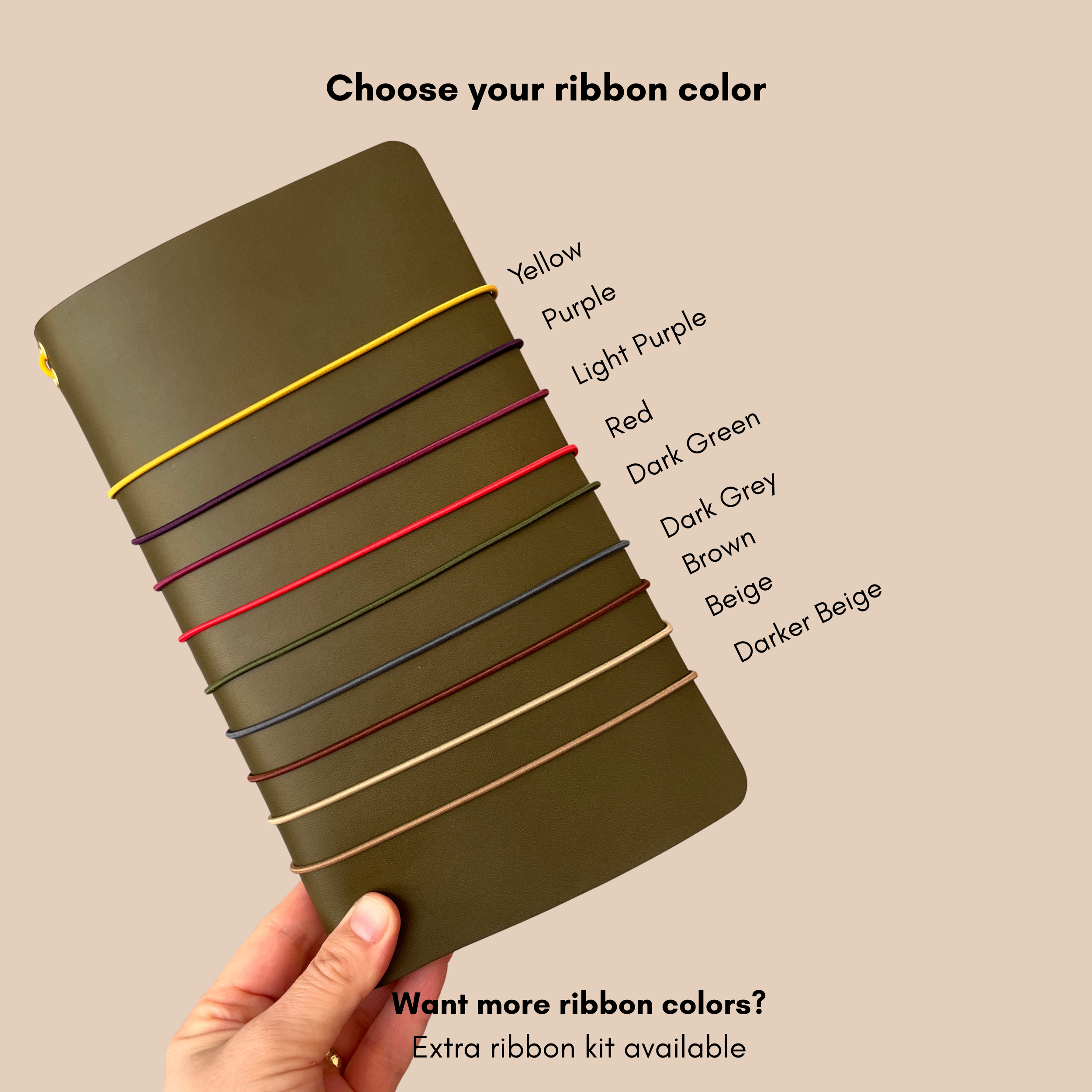 Trifold Leather Journal CARRY ALL/ Olive Green
