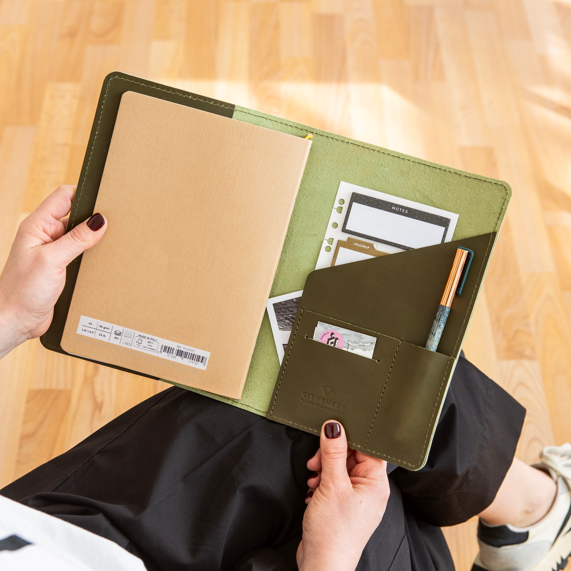 Travellers Journal Cover CARRY MORE/ Olive Green