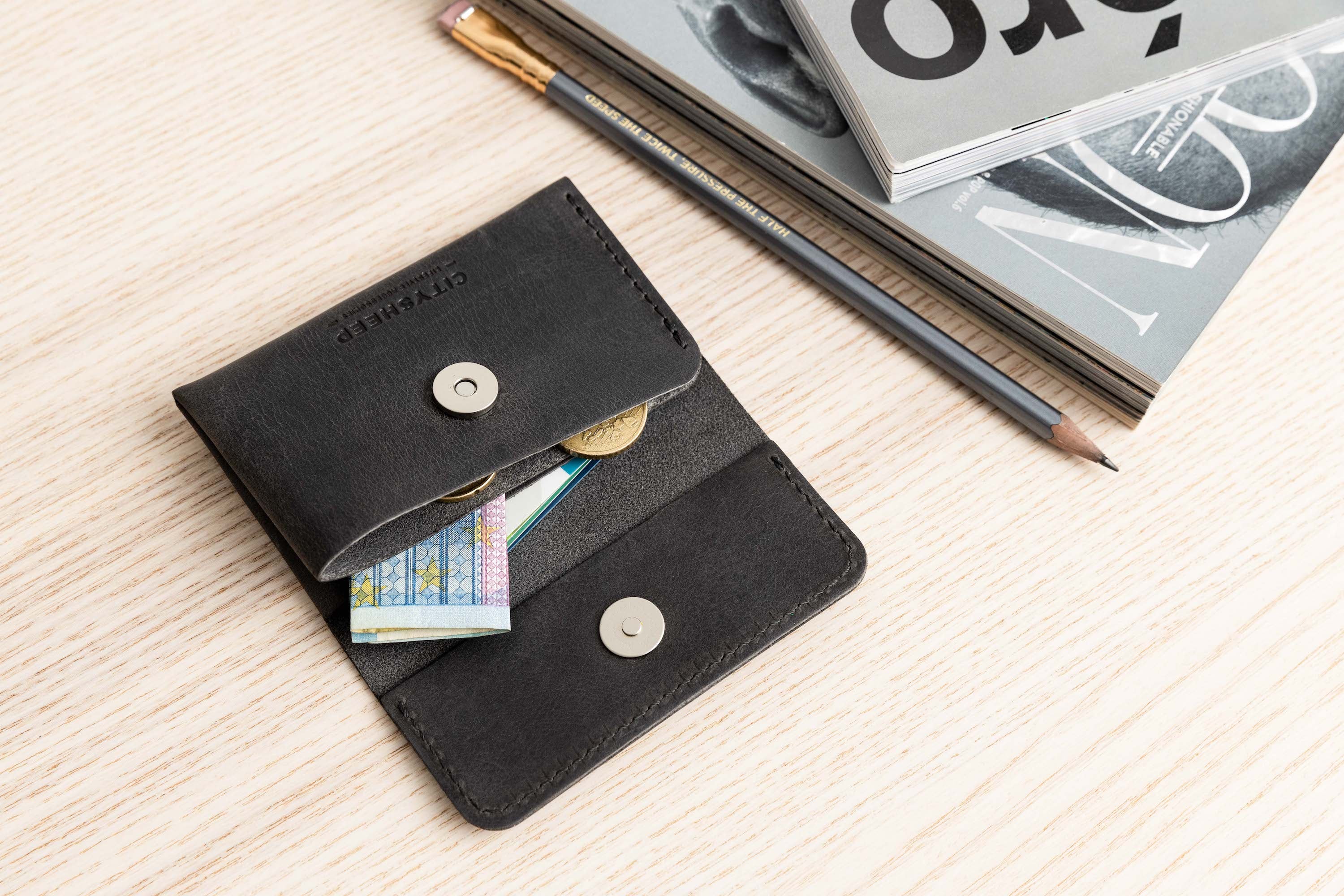 Mini leather wallet Hand Crafted in Europe